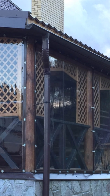 Обогрев террас с пвх окнами и предотвращение запотевания ✪ Мягкие окна Wood Luxury Черкассы